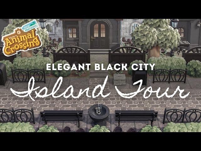 ELEGANT ALL-BLACK TOWN ISLAND TOUR | Animal Crossing New Horizons