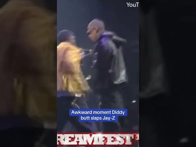 Awkward moment Diddy butt slaps Jay-Z 