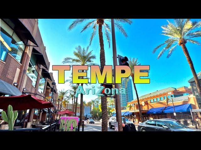 [4K]  TEMPE Downtown | Tempe Town Lake | Arizona | Walking Tour with Captions