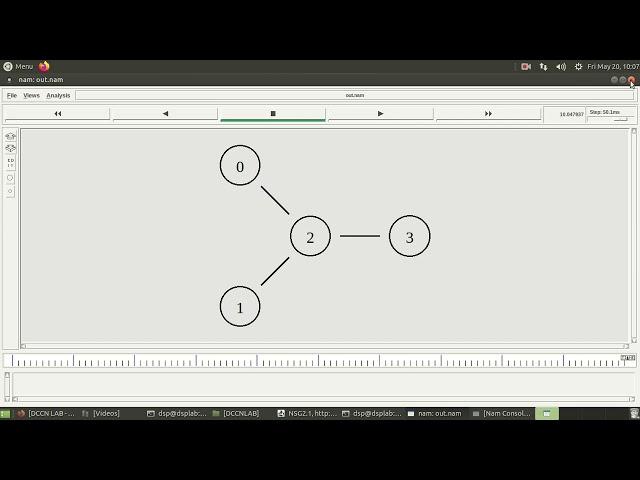 NS2 packet tracing and implementation of 4 point network for TCP and UDP