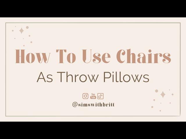 Sims 4 - Use Chairs As Throw Pillows | Base Game Build Tutorial Build Hack |#shorts #tutorial #sims4