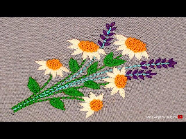 Wonderful Flower Bunch Embroidery Tutorial, Miss Anjiara Begum