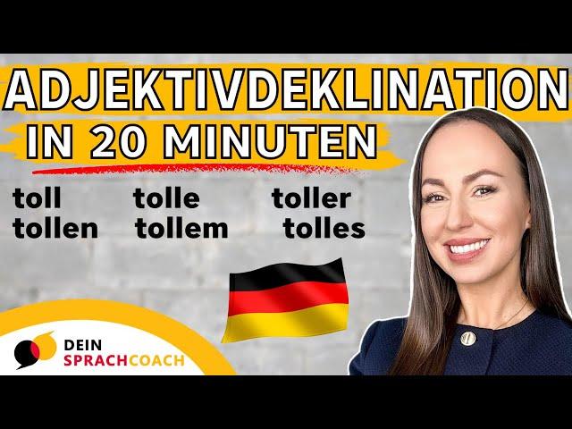 Lerne ALLES über die ADJEKTIVDEKLINATION in 20 Minuten (Deutsch lernen | Grammatik |Satzbau |German)