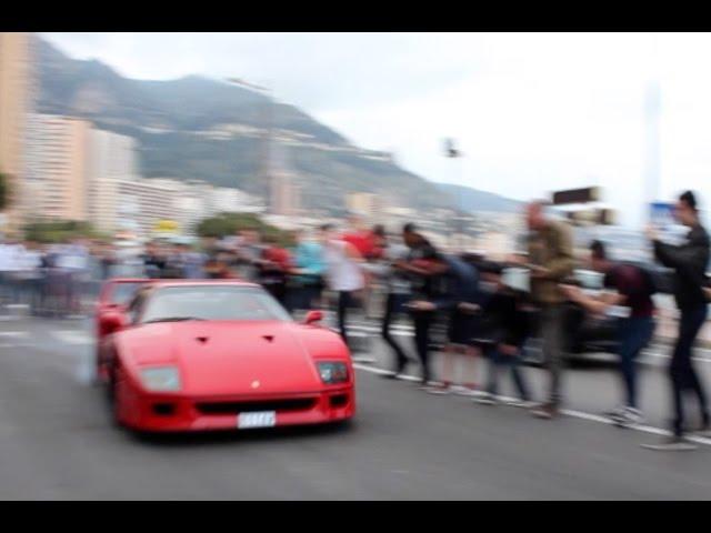 Ferrari F40 Crazy Burn Out !!! Almost hits the crowd !!! Top Marques Monaco 2015