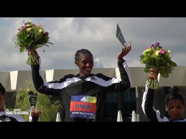 "Adizero: Road to Records" - Senbere Teferi (ETH) smashes 5 km WORLD RECORD at adidas Herzo base