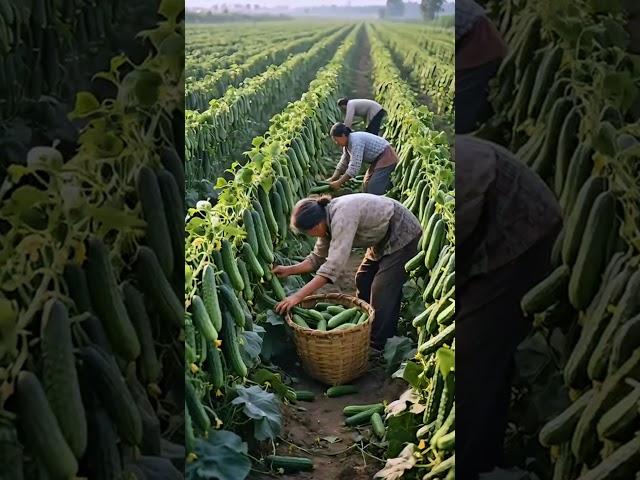Harvesting delicious cucumbers#farm #farming  #satisfying #farmer #nature