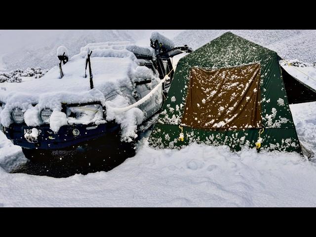 Stranded!  Winter Camping In Snow Storm With Car Tent