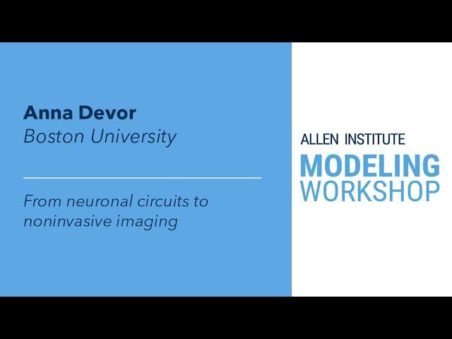 Allen Institute Modeling Workshop | Anna Devor