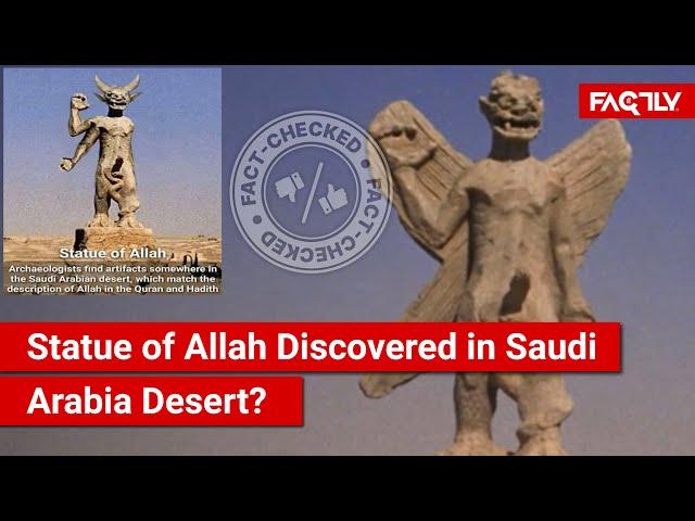 FACT CHECK: Does a Viral Image Show a Statue of Allah Discovered in the Saudi Arabian Desert?