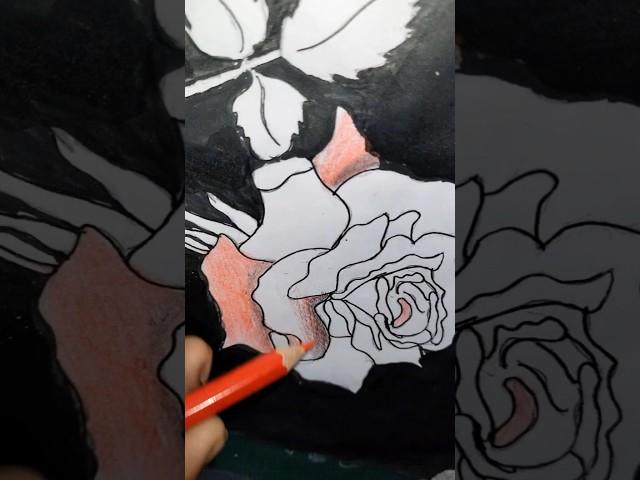 Flower drawing and painting#rose #youtshorts #painting #drawing