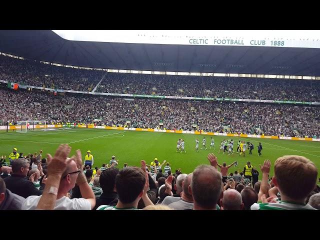 Celtic fans celebrating win vs Rangers