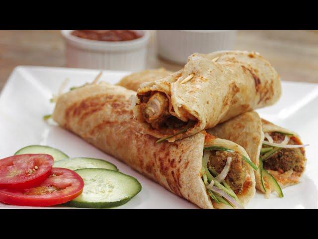 Chicken Malai Boti Paratha Roll Recipe by SooperChef