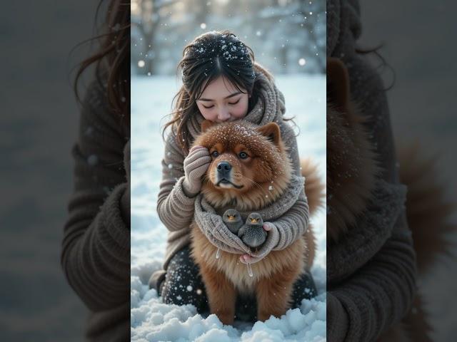 chow chow safe three chicks!|| wait!! for twist watch till end#emotionalstory #aivideo #viralvideo