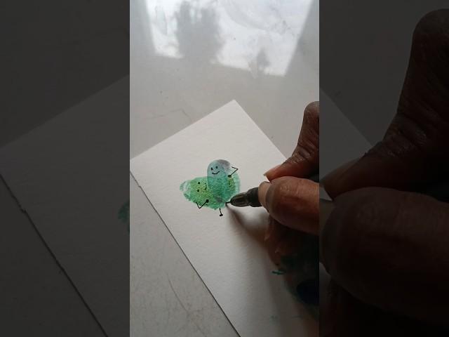 fingerprint art ideas#easy #fingerprint #art #viralvideo #shorts #diy #fingerpainter #youtube #cute