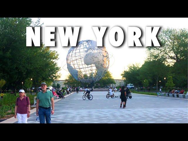 New York City Walking Tour - FLUSHING MEADOWS CORONA PARK【4K】