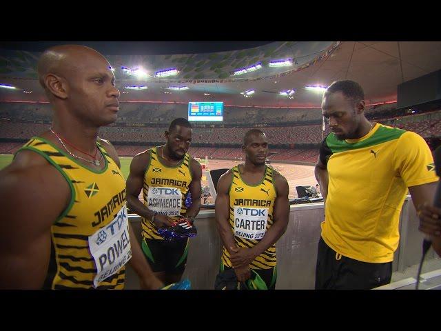 Team Jamaica 4x100m Relay Gold Medal Interview | World Athletics Championships Beijing 2015