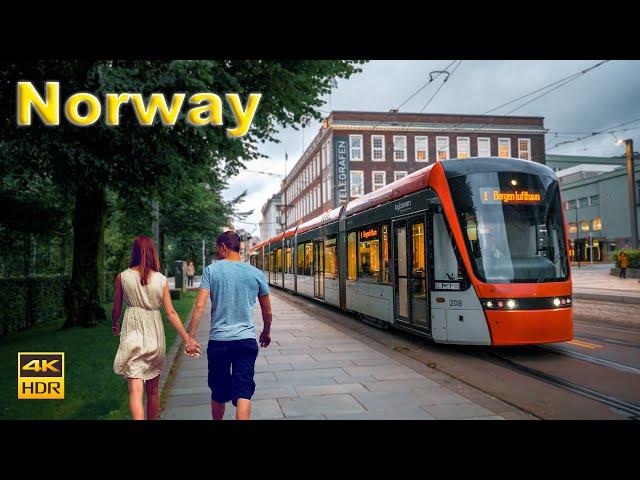 Bergen Norway Walking Tour - The Capital of the Fjords | 4K HDR