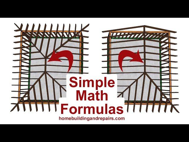 How To Calculate The Length of Hip Roof Framing Ridge - Home Building Tutorial