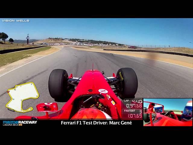 Ferrari Racing Days Laguna Seca - F1 Test Driver: Marc Gene - FULL Session Video.