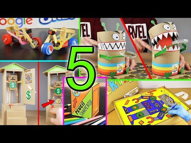 Top 5 Amazing ideas from Cardboard at Home (mr. hotglue's family)