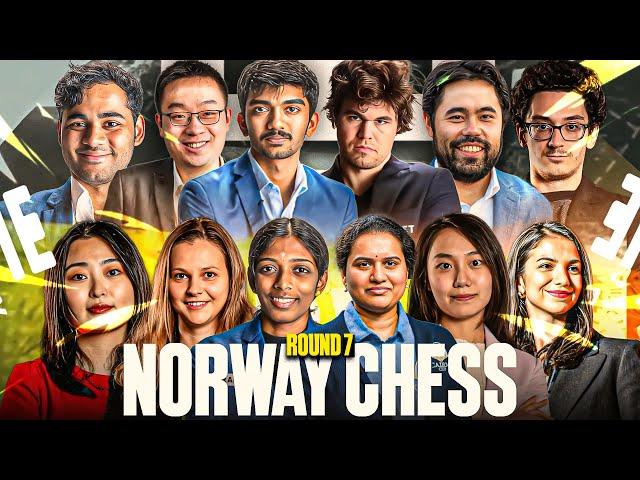 Norway Chess 2025 | Round 7 | Gukesh vs Arjun | Magnus vs Hikaru