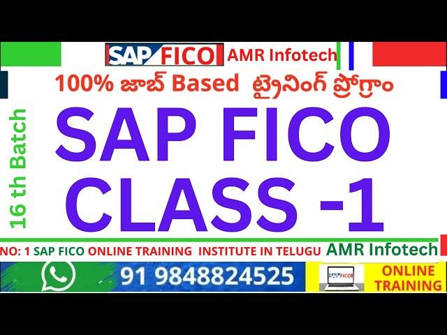 SAP FICO CLASS 1 in Telugu  - SAP FICO Course in Telugu - SAP Tutorial For Beginners in Telugu