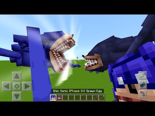 NEW Shin Sonic vs OLD Shin Sonic Mod ADDON UPDATE in MINECRAFT PE