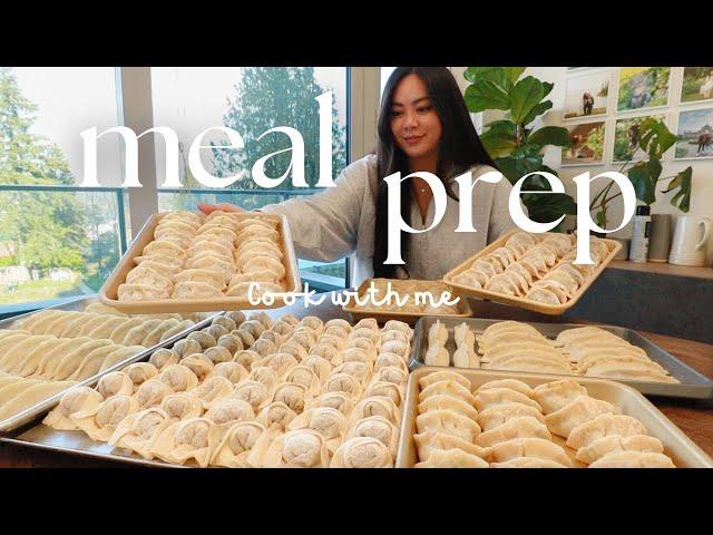 【Meal prep for the week】wrapping 500 dumplings, wontons & potstickers, easy brunch | Tiffycooks Vlog