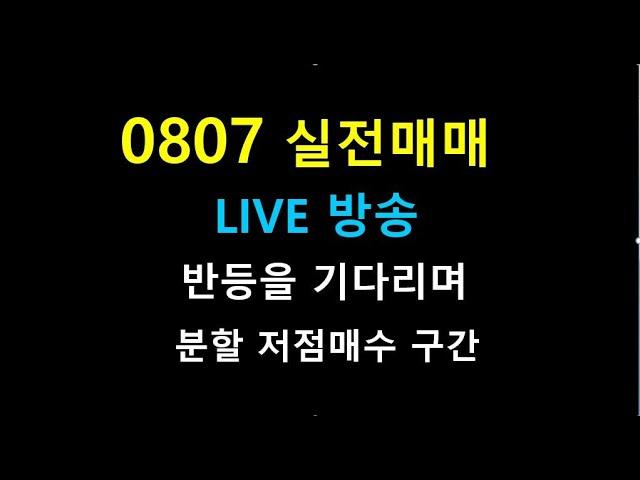 0807   라이브방송  222  /   반등을 기다리며      분할 저점매수 구간