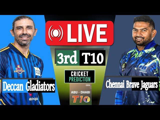 Abu Dhabi T10 2024 | T10 live cricket match today | Deccan Gladiators vs Chennai Brave 3rd Match