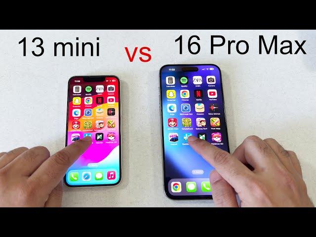 iPhone 16 Pro Max vs 13 Mini - Speed test