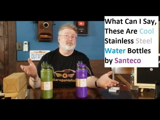 Santeco Stainless Steel Insulated Water Bottles 24 oz,Double Wall Vacuum Water Bottle,Hot & Cold