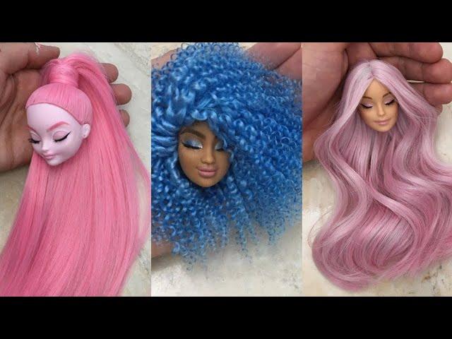 Barbie Doll Makeover Transformation ~ DIY Miniature Ideas for Barbie ~ Wig, Dress, Faceup, and More!