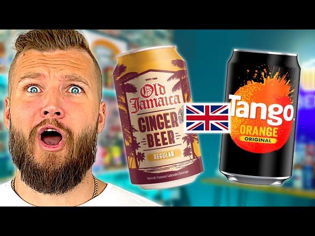 Americans Taste Test British Drinks! (Tango, Old Jamaican, & MORE)