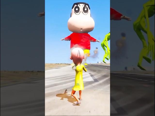 GTA 5 _ Giant Monster Shinchan  Superhero Battle #gta #coffindance #shinchan #superhero