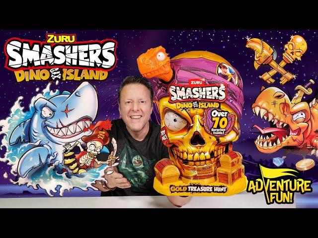 Zuru Smashers Dino Island Gold Treasure Hunt Gold Skull T-Rex & Shark AdventureFun Toy review!