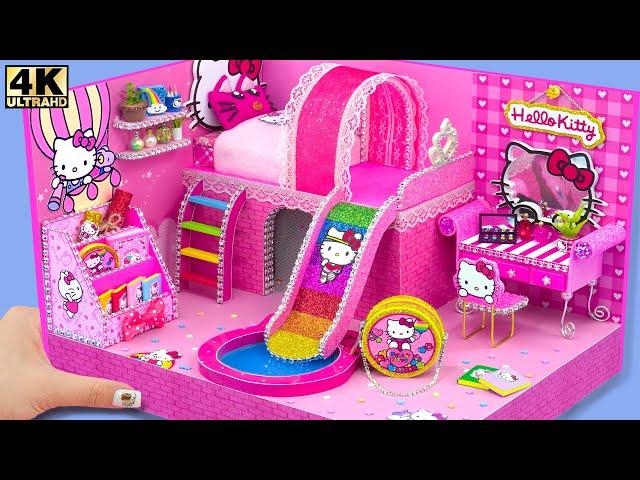 How To Make Hello Kitty House With Rainbow Slide Pool From Cardboard ️ DIY Miniature House #5