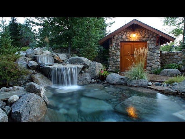 Backyard Water Fall Garden Design Ideas for Modern Home.