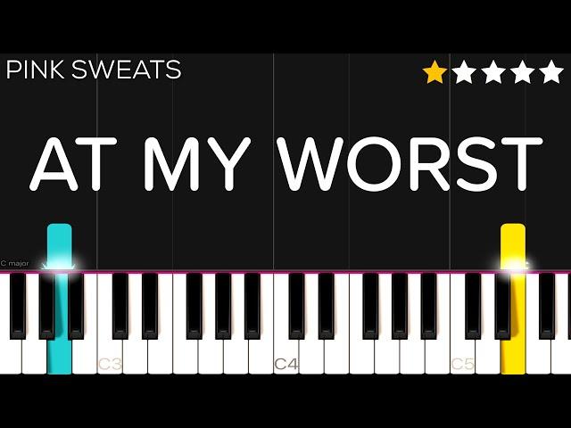 Pink Sweat$ - At My Worst | EASY Piano Tutorial