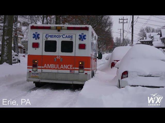 Lake Effect Snow slams New York to Pennsylvania - Buffalo to Erie - Bills - Drone