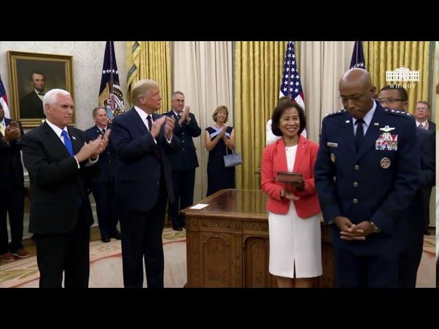 General Charles Q. Brown, Jr. Sworn In As 22nd Air Force Chief of Staff [A Historic First Moment]