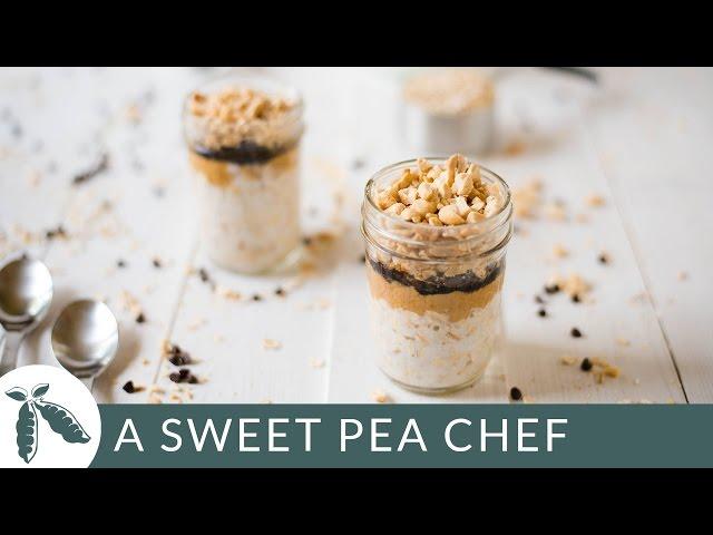 Chocolate Peanut Butter Overnight Oats  | A Sweet Pea Chef