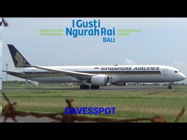 BALI PLANE SPOTTING takeoffs & landings including a bit of an iffy one by the Etihad B787-10 & more