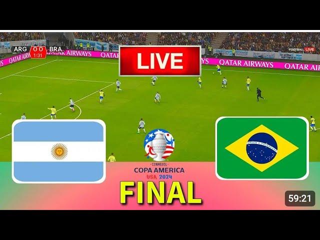 BRAZIL vs ARGENTINA - Final Copa America 2024 | Full Match All Goals | Live Football Match