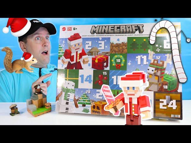 Minecraft Advent Calendar 2024 Mattel Action Figures with Santa Steve!