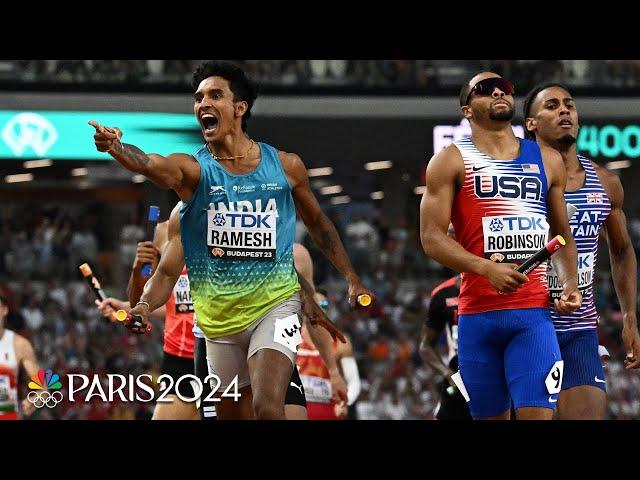 Team USA battles underdog India in surprising men's 4x400 relay heat at Worlds | NBC Sports