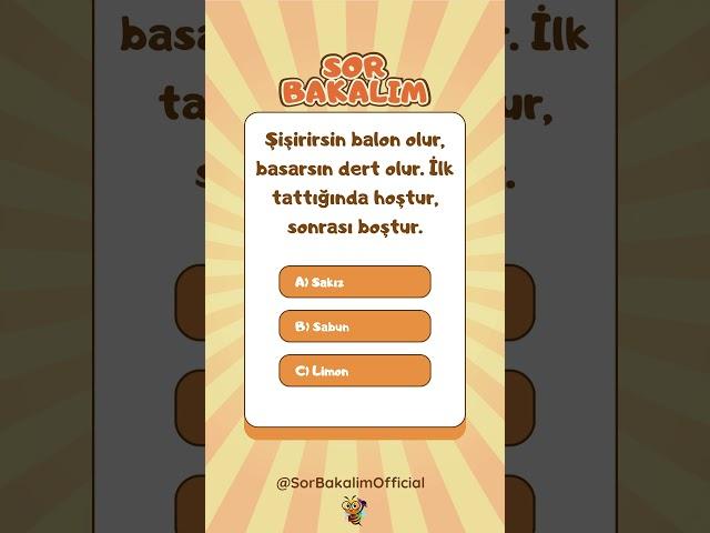 Sor Bakalım İle Bilmeceler  #bilbakalım #bulbakalım #bilmece #shorts