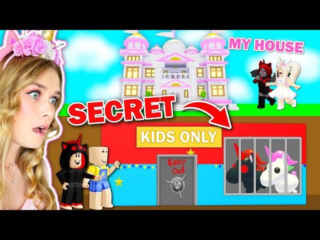 Our KIDS Built A *SECRET* Base Under My HOUSE In Adopt Me! (Roblox)