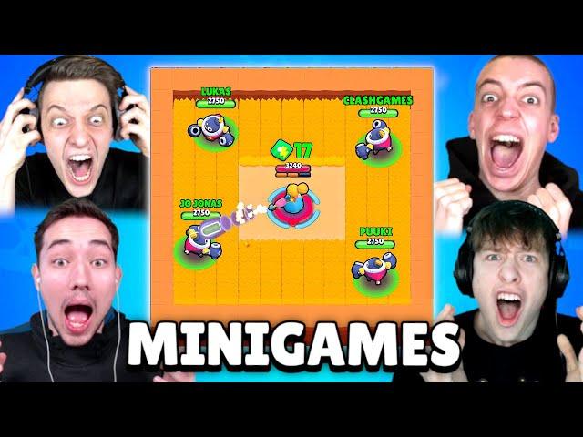 BRAWL STARS MINIGAMES BATTLE mit YOUTUBERN!  WER GEWINNT MEHR MINIGAMES?