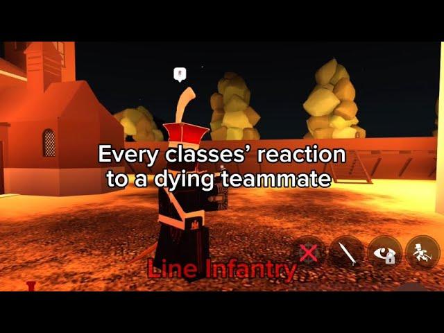 All classes’ reactions to a dying teammate | Roblox Guts & Blackpowder